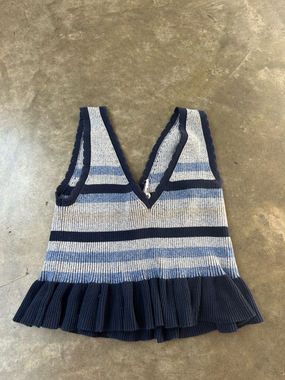 BCBGeneration Navy, Light Blue, Heather Gray Striped Halter